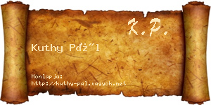 Kuthy Pál névjegykártya
